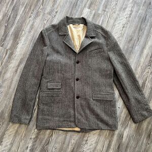 Paper Denim & Cloth Wool Herringbone Blazer 2005 Mens 4 Gray Tweed Sport Coat